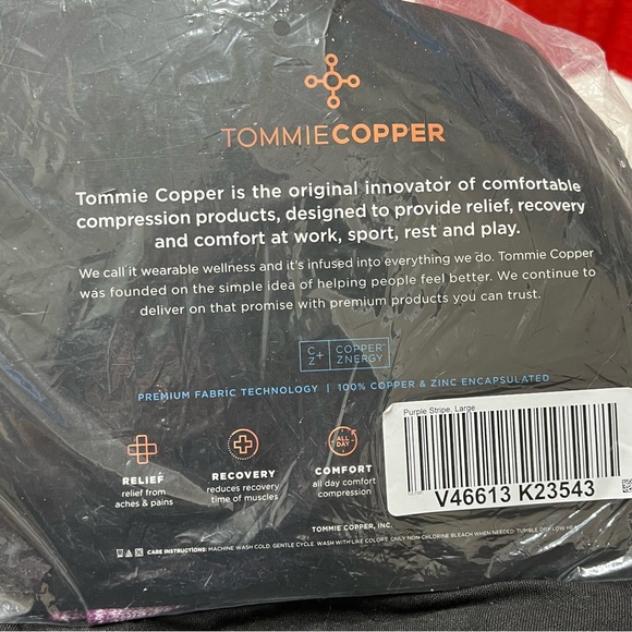 Tommie Copper Over The Calf Purple Compression Socks 2 Pairs Size Large NIP - Picture 7 of 7